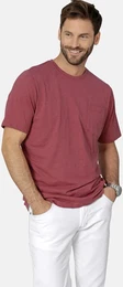 Rundhalsshirt T-Shirt ULVIENTO , Herren, Gr. 56, rot, casual, regular fit normal, Rundhals, Kurzarm, Shirts, mit melierter Optik