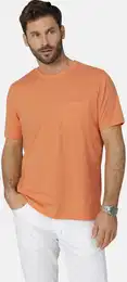 Rundhalsshirt T-Shirt ULVIENTO , Herren, Gr. 48, orange, casual, regular fit normal, Rundhals, Kurzarm, Shirts, mit melierter Optik