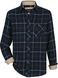 Langarmhemd Hemd MILANTARA , Herren, Gr. XL, blau (dunkelblau kariert), Obermaterial: 100% Baumwolle CO., Langarm, Hemden, mit Brusttasche