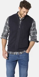 Strickweste Strickweste AMOTASSI , Herren, Gr. L, blau (dunkelblau), Obermaterial: 100% Baumwolle CO., casual, regular fit normal, Westen, mit Wascheffekt
