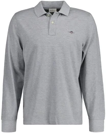 Poloshirt Poloshirt Regular Shield Longsleeve Pique Rugger 1er Pack , Herren, Gr. L, grau, Obermaterial: 100% Baumwolle CO., Langarm, Shirts