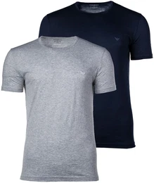T-Shirt T-Shirt 2er Pack , Herren, Gr. M, bunt (blau, grau), Obermaterial: 100% Baumwolle CO., Kurzarm, Shirts