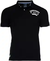 Poloshirt Poloshirt Vintage Superstate Polo , Herren, Gr. M, schwarz, Obermaterial: 100% Baumwolle CO., Kurzarm, Shirts