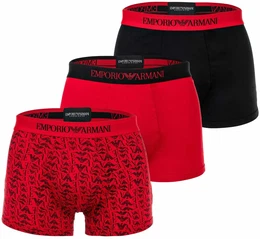 Boxershorts Boxershort Pure Cotton 3er Pack , Herren, Gr. L, rot (rot, schwarz), Obermaterial: 100% Baumwolle CO., Unterhosen