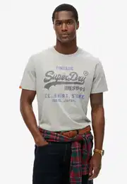 Rundhalsshirt VL HERITAGE RELAXED TEE , Herren, Gr. L, college grau marl, Single Jersey, Obermaterial: 100% Baumwolle, meliert, modisch, relaxed fit, Rundhals, Kurzarm, Shirts