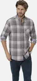 Langarmhemd Hemd LUCINDAR , Herren, Gr. XXL, wei (wei kariert), Obermaterial: 100% Baumwolle CO., Langarm, Hemden, im Karo-Design