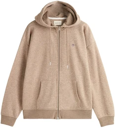 Sweater Sweatjacke REGULAR SHIELD ZIP HOODIE , Damen, Gr. L, braun (hellbraun), Obermaterial: 87% Baumwolle CO. 13% Polyester PES., Sweatshirts