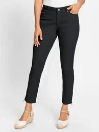 Bequeme Jeans INSPIRATIONEN Gr. 40, Normalgren, schwarz, Damen, 98% Baumwolle, 2% Elasthan, unifarben, Jeans