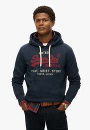 Kapuzensweatshirt SD-VL HERITAGE RELAXED HOOD , Herren, Gr. M, trench navy, Jersey, Obermaterial: 55% Baumwolle, 45% Polyester, bedruckt, modisch, relaxed fit, Langarm Rippbndchen, Sweatshirts