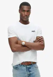 Rundhalsshirt ESSENTIAL CONTRAST EMB TEE , Herren, Gr. XXXL, optic, Single Jersey, Obermaterial: 100% Baumwolle, unifarben, modisch, slim fit, Rundhals, Kurzarm, Shirts