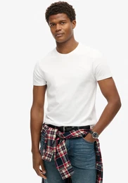 Rundhalsshirt ESSENTIAL LOGO EMB TEE , Herren, Gr. L, optic, optic, Single Jersey, Obermaterial: 100% Baumwolle, modisch, slim fit, Rundhals, Kurzarm, Shirts