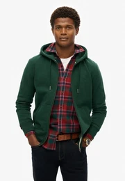 Kapuzensweatjacke ESSENTIAL LOGO ZIP HOODIE HB , Herren, Gr. L, grn (enamel grn), angeraute Sweatware, Obermaterial: 70% Baumwolle, 30% Polyester, unifarben, modisch, slim fit, Langarm Rippbndchen, Sweatjacken