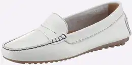 Mokassin , Damen, Gr. 41, wei, Leder, Rindsleder, Glattleder, modisch, Schuhe
