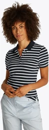 Poloshirt 1985 Slim Fit Pique Premium , Damen, Gr. M (38), schwarz night navy, ecru, Piquu00e9, Obermaterial: 95% Baumwolle, 5% Elasthan, gestreift, casual, slim fit hftlang, Kurzarm abgesteppt, Shirts, mit Logostickerei, mit Seitenschl