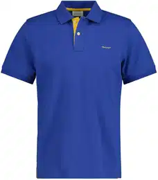 Poloshirt Poloshirt REGULAR CONTRAST PIQUE RUGGER 1er Pack , Herren, Gr. XL, blau, Obermaterial: 96% Baumwolle CO. 4% Elasthan EL., Kurzarm, Shirts