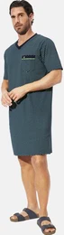Pyjama Doppelpack Nachthemd PARMAR , Herren, Gr. M, blau (dunkelblau), Obermaterial: 100% Baumwolle CO., Homewear-Sets, mit Brusttasche