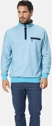 Sweatshirt Sweatshirt GALRON , Herren, Gr. XXL, blau (hellblau), Obermaterial: 95% Baumwolle CO. 5% Polyester COOLMAX PES(Coolmax)., casual, normal, ohne Ausschnitt, Sweatshirts, mit Reiverschlusstasche