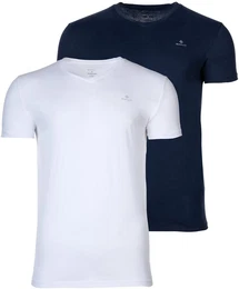 T-Shirt T-Shirt 2er Pack , Herren, Gr. S, marine, wei, Obermaterial: 100% Baumwolle CO., Kurzarm, Shirts