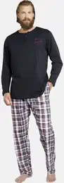 Schlafanzug 3 tlg. Schlafanzug FELICIANO , Herren, Gr. M, blau (dunkelblau), Obermaterial: 100% Baumwolle CO., Homewear-Sets, aus pflegeleichter Baumwolle