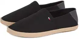 Slipper HILFIGER ESPADRILLE CORE TEXTILE , Herren, Gr. 40, schwarz, Baumwolle, sportlich, Schuhe, Schlupfschuh, Espadrilles, Sommerschuh, Kontrastbesatz an der Ferse