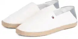 Slipper HILFIGER ESPADRILLE CORE TEXTILE , Herren, Gr. 40, beige (ecru, blau), Baumwolle, sportlich, Schuhe, Schlupfschuh, Espadrilles, Sommerschuh, Kontrastbesatz an der Ferse