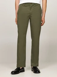 Chinohose DENTON CHINO SATIN , Herren, Gr. 32, Lnge 34, grn (army grn), Web, Obermaterial: 98% Baumwolle, 2% Elasthan, unifarben, casual, gerade, Hosen, mit Gestaschen mit Knopf, Logostickerei