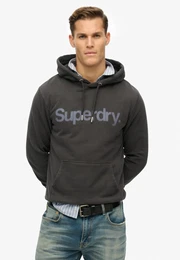 Kapuzensweatshirt CORE LOGO CITY HOOD , Herren, Gr. XXXL, schwarz (washed schwarz), angeraute Sweatware, Obermaterial: 100% Baumwolle, bedruckt, modisch, relaxed fit, Rundhals, Langarm Rippbndchen, Sweatshirts
