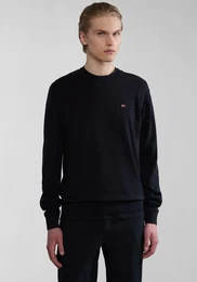 Rundhalspullover DECATUR 5 , Herren, Gr. M, schwarz 041, Strick, Obermaterial: 100% Baumwolle, casual, Rundhals, Langarm Rippbndchen, Pullover