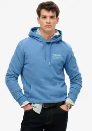 Kapuzensweatshirt CORE LOGO CITY HOOD , Herren, Gr. L, blau (monaco blau), angeraute Sweatware, Obermaterial: 100% Baumwolle, bedruckt, modisch, relaxed fit, Rundhals, Langarm Rippbndchen, Sweatshirts