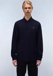 Langarm-Poloshirt EALIS LS 1 , Herren, Gr. M, blau (blu marine), Web, Obermaterial: 100% Baumwolle, unifarben, casual, klassisch normal, Rundhals, Langarm angeschnitten,rmel ohne rmelschlitz,eingesetzt angesetztes Bndchen, Shirts, Mit Ru