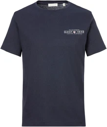 T-Shirt PRINTED GRAPHIC SS T-SHIRT , Herren, Gr. L, blau (evening blau), Jersey, Obermaterial: 100% Baumwolle, casual, regular fit, Rundhals, Kurzarm, Shirts