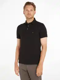 Poloshirt 1985 SLIM POLO , Herren, Gr. XL (54), schwarz, Piquu00e9, Obermaterial: 97% Baumwolle, 3% Elasthan, Basic, schmal, Kurzarm Rippbndchen, Shirts, hochwertige Baumwoll-Piqu-Qualitt