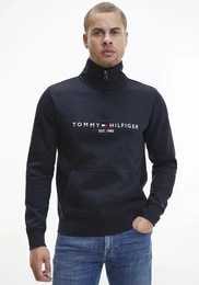 Sweatshirt TOMMY LOGO MOCKNECK , Herren, Gr. L (52), blau (desert sky), Obermaterial: 70% Baumwolle, 30% Polyester, casual, normal, Langarm Rippbndchen, Sweatshirts