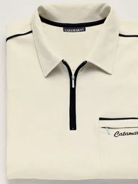 Poloshirt CATAMARAN Langarm-Poloshirt Gr. 44/46, beige, Herren, 100% Baumwolle, unifarben, Shirts