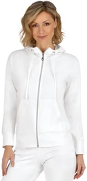 Sweatjacke Kapuzenjacke , Damen, Gr. S, wei, 50% Baumwolle, 50% Polyester, casual, Sweatjacken