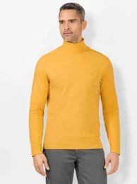 Rollkragenshirt Rollkragen-Shirt , Herren, Gr. 64/66, gelb (ocker), 95% Baumwolle, 5% Elasthan, unifarben, Langarm, Shirts
