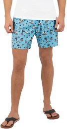 Shorts Bade-/Freizeitshorts mit Druckmotiv , Herren, Gr. XXXL, US-Gren, blau (azur), 50% Baumwolle, 50% Polyamid, sportlich, Hosen