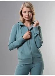 Sweatjacke Kapuzenjacke , Damen, Gr. M, grn (seegras), 50% Baumwolle, 50% Polyester, casual, Sweatjacken