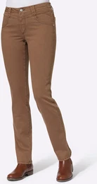 Bequeme Jeans CASUAL LOOKS Gr. 50, Normalgren, braun, Damen, 72% Baumwolle, 25% Polyester, 3% Elasthan, unifarben, Jeans
