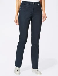 Stretch-Jeans CASUAL LOOKS Gr. 42, Normalgren, blau (marine) Damen Jeans