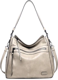 TANTOMI Handtas voor dames, grote shoppertas, effen tas, vintage tas met afneembare schouderriem, 2 stuks, slouchy schoudertas, werktas voor school, reizen, zwart