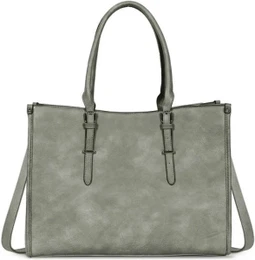 TANTOMI Handtas voor dames, elegante vintage schoudertas, groot, zachte schoudertas, set dames, crossbody shopper, tas met afneembare schouderriem, lichtgroen