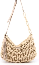 BOSTANTEN Handtassen voor vrouwen Crossbody tassen Trendy Vegan Lederen Kleine Schoudertas Hobo Tas voor Vrouwen Met Verstelbare Riem, S, Retro