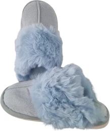 JOMIX Pantoffels Dames Winter Sloffen Dames Comfortabele Pantoffels Pluche Dames Memory Foam Slippers voor Indoor, X005, Marine, 41 EU