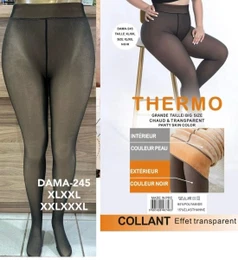 Seidiva Fleece gevoerde panty vrouwen voor de winter, warme leggings voor vrouwen, nep doorschijnende thermische huid gekleurde panty, Zwart, S-M