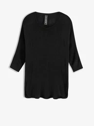 Feinstrickpullover mit 3/4 Arm, schwarz, 56/58 (3XL), Viskose