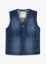 Jeansweste aus Bio-Baumwolle Regular Fit, blau, 50, 100% Baumwolle