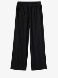 Weite Loungewear Ripphose mit Eingriffstaschen, schwarz, 44/46 (L), Modal
