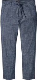 Regular Fit Chambray-Chinohose Straight, blau, 50, 100% Baumwolle