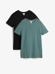T-Shirt (2er Pack) in Ripp-Qualitt Slim Fit, schwarz, 64/66 (3XL), mit Baumwolle